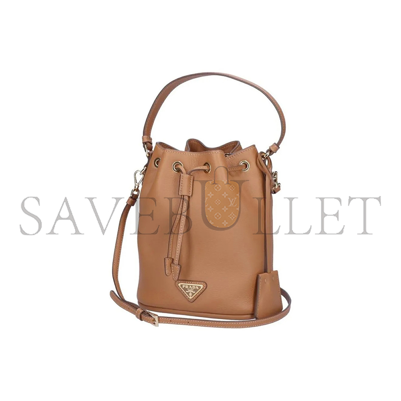 PRADA CALFSKIN LEATHER BUCKET BAG 1BE067 (19.5*15.5*10cm)